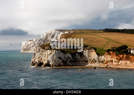 Fort Redoubt and Tennyson Down Freshwater Bay Isle of Wight Hampshire England Stock Photo
