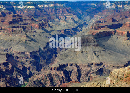 View of the Bright Angel Canyon as seen from Mather Point Lookout, Grand Canyon Lodge on the North Rim Stock Photo