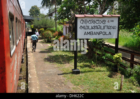 Small railway station in North Western Province,Sri Lanka Stock Photo