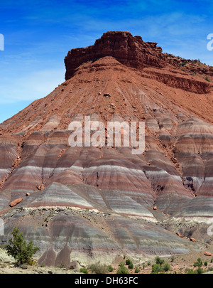 Old Paria, Pahreah Townsite, movie set, Painted Desert, Vermilion Cliffs, various rock strata of the Rimrocks, Grand Stock Photo