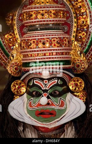 Kathakali dancer wearing jewelry, Kochi, Kerala, India, Asia Stock Photo