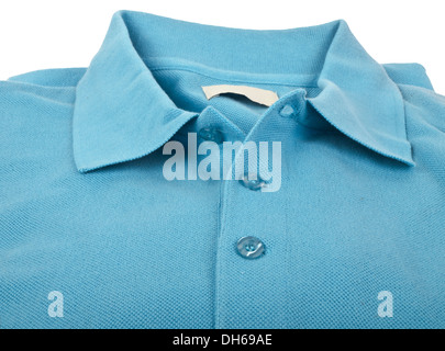 light blue polo shirt isolated on white background Stock Photo