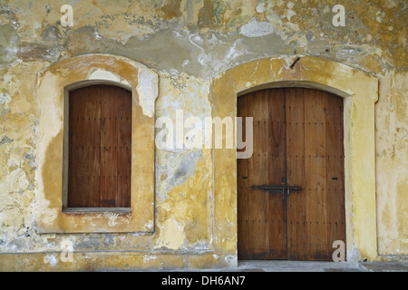 Window and door, San Cristobal Castle (1765-1783), San Juan National Historic Site, Old San Juan, Puerto Rico Stock Photo