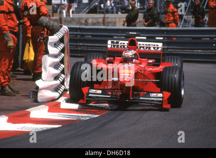 Michael Schumacher in a Ferrari F399 at the Monaco Grand Prix 1999. Stock Photo