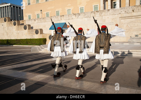 changing of the guard, parliament building, syntagmatos square, syntagma district, athens, greece, europe Stock Photo