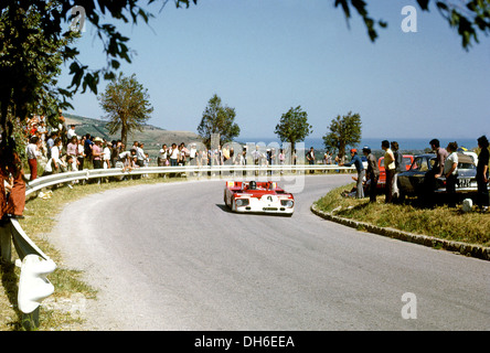 Andrea de Adamich-Toine Hezeman's Alfa Romeo T33-TT-3, finished 3rd. Targa Florio, Sicily 21 May 1972. Stock Photo