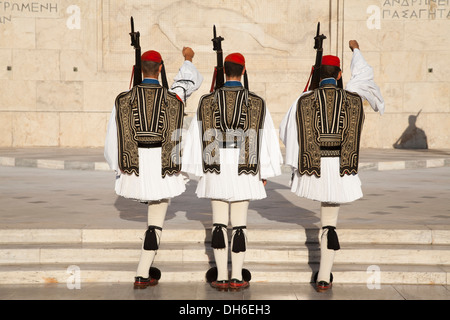 changing of the guard, parliament building, syntagmatos square, syntagma district, athens, greece, europe Stock Photo