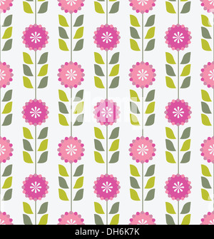 Seamless pink spring or summer flowers pattern Stock Photo