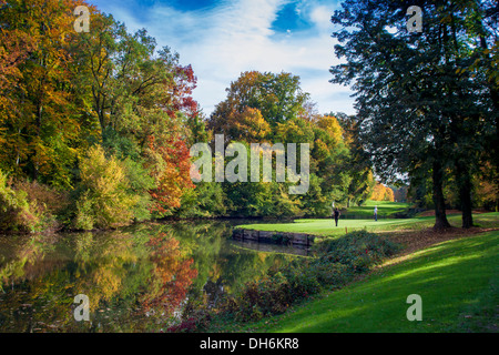 Kempferhof golf course in the Fall Autumn colours in the trees. Stock Photo