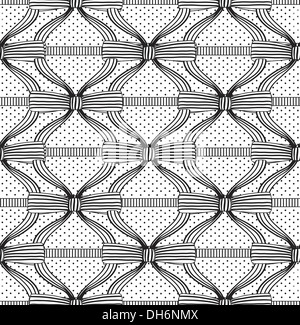 Bows and polka dot seamless pattern. Black and white stylish retro ...