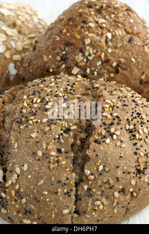 Multigrain wholemeal loaves of bread Stock Photo