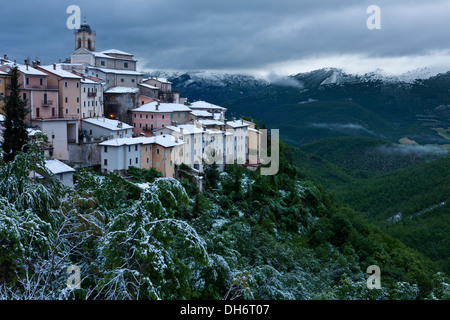 Unusual snow in Italy in late May 2013 Stock Photo