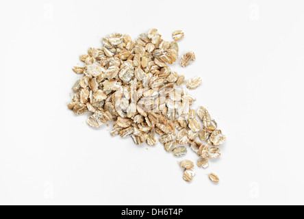 Rye flakes on white background Stock Photo