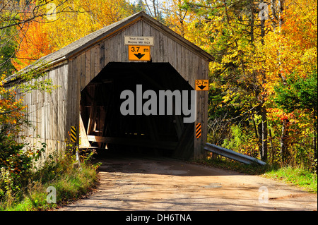 A wooden covered bridge built in 1923 Stock Photo