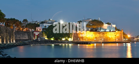 Wall, San Juan Gate and La Fortaleza, Old San Juan, Puerto Rico Stock Photo