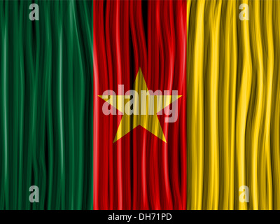 Vector - Cameroon Flag Wave Fabric Texture Background Stock Photo