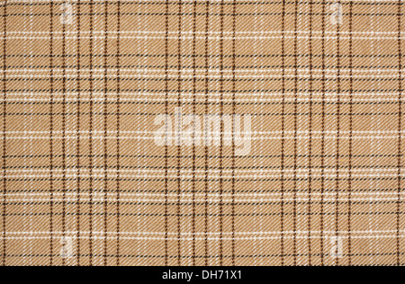 beige tartan background a checked plaid weave pattern with beige, brown, black and white Stock Photo
