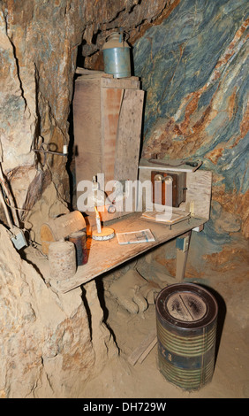 California, Julian, historic gold rush town dates from 1870, Eagle and High Peak Mine, work desk Stock Photo