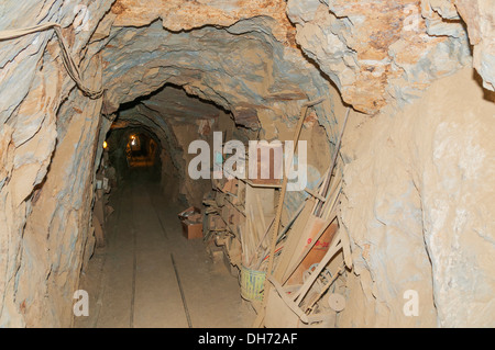 California, Julian, historic gold rush town dates from 1870, Eagle and High Peak Mine, tunnel Stock Photo