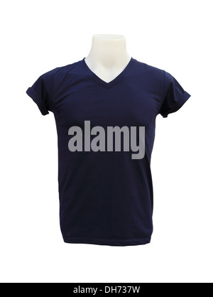 male tshirt template on the mannequin on white background (with clipping path) Stock Photo