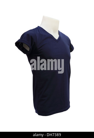 male tshirt template on the mannequin on white background (with clipping path) Stock Photo