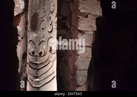 The Lanzon at Chavin de Huantar, Ancash, Peru Stock Photo