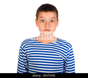 the beautiful boy the teenager isolated on a white background Stock Photo