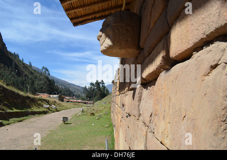 Tenon Head at Chavin de Huantar, Ancash province, Peru Stock Photo