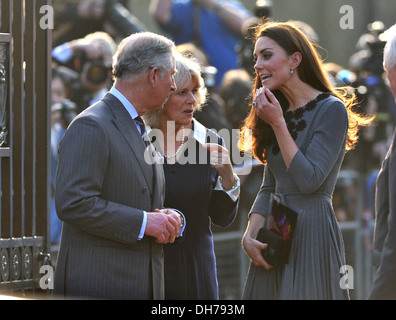 Catherine Duchess of Cambridge aka Kate Middleton Prince Charles Prince of Wales Camilla Duchess of Cornwall visit Dulwich Stock Photo