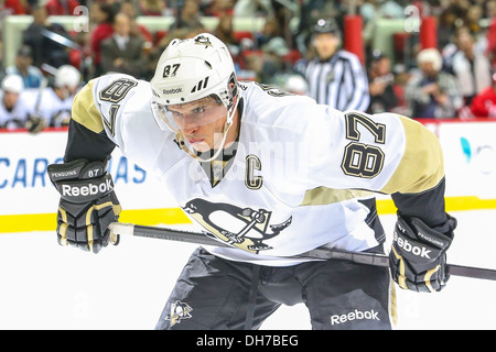 Pittsburgh Penguins center Sidney Crosby (87) during the 2013-2014 NHL season Stock Photo