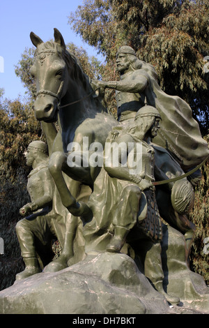 Equestrian statue of Saladin, in front of the Citadel in Damascus, Syria Stock Photo