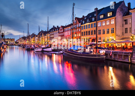 Nyhavn Canal in Copenhagen, Demark. Stock Photo