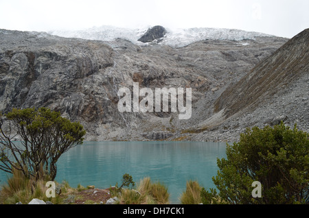 Laguna 69 in the Cordillera Blanca, near Huaraz Peru Stock Photo