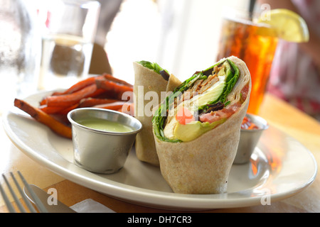 Babette’s is a restaurant in East Hampton NY Serving breakfast, lunch and dinner,  organic, local and seasonal Vegetable Burger, Stock Photo