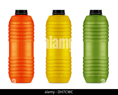 energy drinks cans, reusable water and energy bottle on white (with clipping work path) Stock Photo