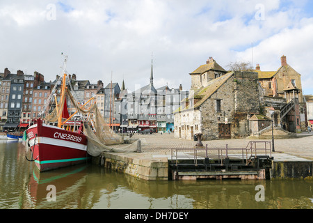 View on the old harbor of Honfleur, Calvados, France Stock Photo