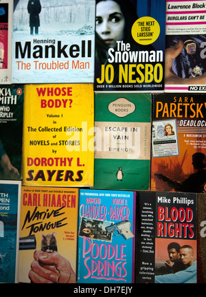 Classic crime fiction books, London Stock Photo