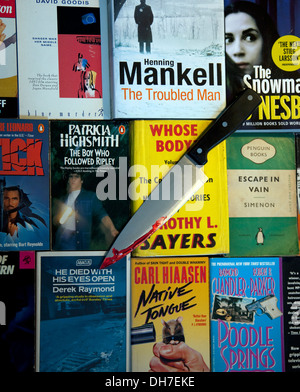 Classic crime fiction books, London Stock Photo