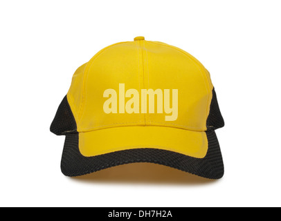 yellow cap with black border isolated on white background Stock Photo