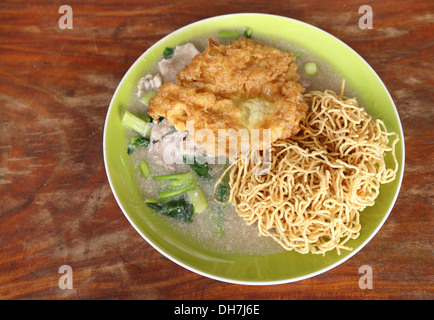 crispy fried noodles with omelet (Thai style food) Stock Photo