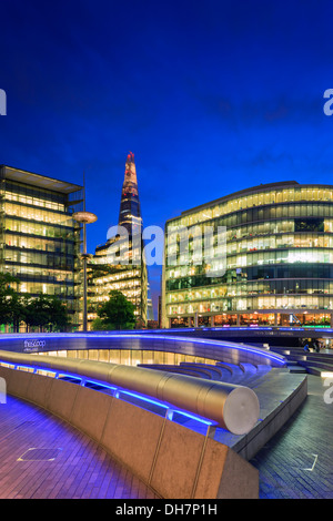 The Shard and More London Development on the South Bank London England at twilight Stock Photo