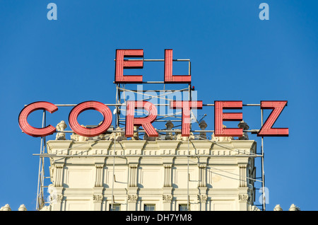 El Cortez Hotel sign atop the hotel. Located in Downtown San Diego, California, United States. Stock Photo