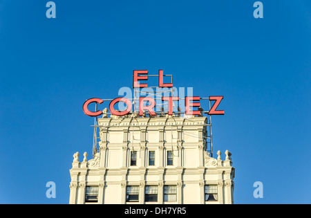 El Cortez Hotel sign atop the hotel. Located in Downtown San Diego, California, United States. Stock Photo