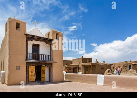 The church in historic Taos Pueblo, Taos, New Mexico, USA Stock Photo