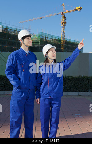 Business people at the site Stock Photo