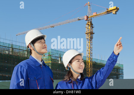 Business people at the site Stock Photo