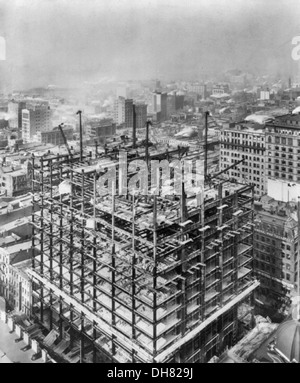 Woolworth Building under construction, New York City, February 2, 1912. Stock Photo