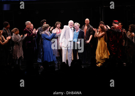 Tom Hewitt Andrew Lloyd Webber Josh Young Tim Rice Paul Nolan Lee Siegel Chilina Kennedy Bruce Dow and cast Broadway opening Stock Photo