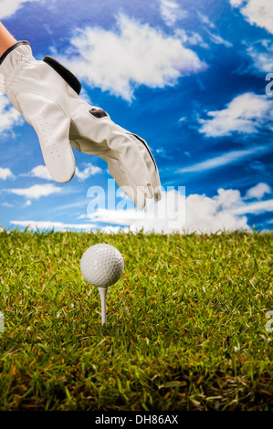 Golf stuff on green grass Stock Photo