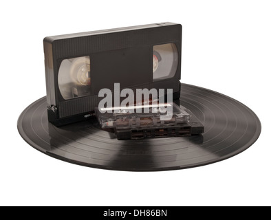 old media for playback isolated on white background Stock Photo